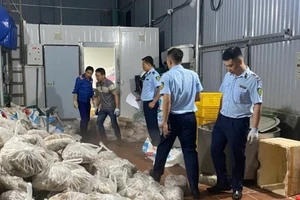 Số lượng lớn thực phẩm đông lạnh vi phạm bị lực lượng quản lý thị trường phát hiện, thu giữ. (Ảnh: Báo Nhân Dân)